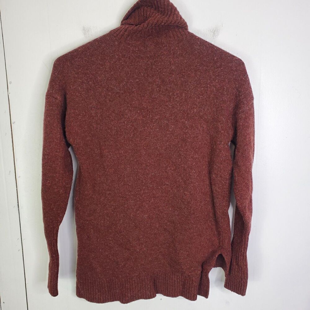 J Crew Wool Turtleneck Sweater Womens XS Maroon Classic Career Clean Capsule